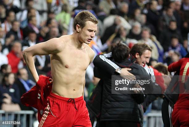 Muss wegen einer Gelbsperre im Finale in München lieder nur zusehen Holger Badstuber FC Bayern München Fussball Championsleague Halbfinale Real...