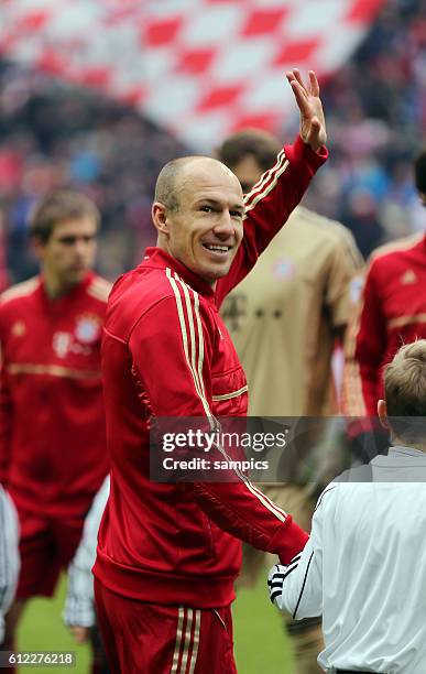 Arjen ROBBEN FC Bayern München winkt 1 Bundesliga Fussball FC Bayern München -Werder Bremen 6:1 Saison 2012 / 2013