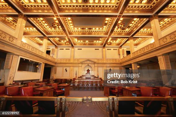 city council chamber at philadelphia city hall - philadelphia city hall stock pictures, royalty-free photos & images