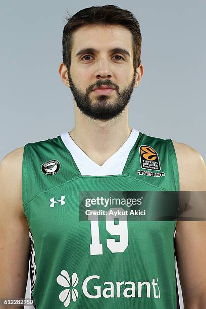 Furkan Aldemir, #19 of Darussafaka Dogus Istanbul poses during the 2016/2017 Turkish Airlines EuroLeague Media Day at Volkswagen Arena on September...