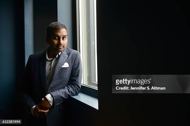Actor/comedian Aziz Ansari is photographed for Los Angeles Times on July 18, 2016 in Brooklyn, New York.
