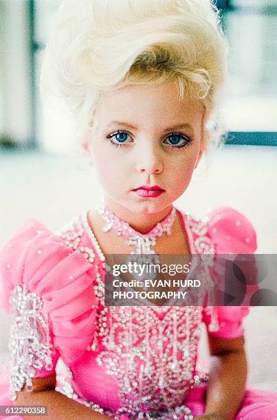 American girl competing in beauty contest.