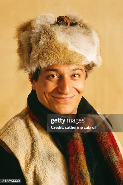 Actor Christian Clavier on the movie set of Twist again à Moscou directed by Jean-Marie Poiré.