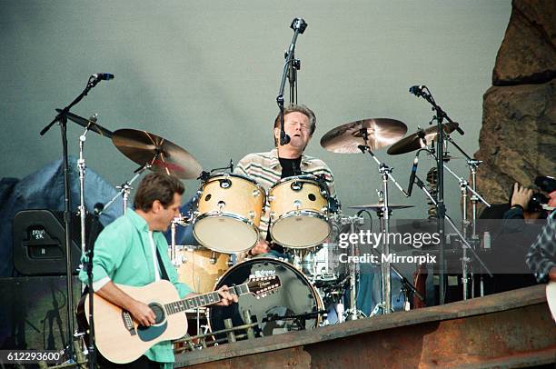 Glenn Frey of The Eagles performing live at the McAlpine Stadium in Huddersfield. 10th July 1996.