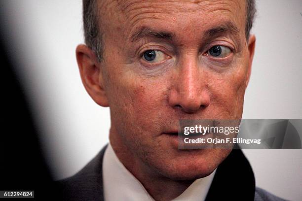 Indiana Governor Mitch Daniels chairs a meeting of the Indiana Economic Development Corporation in Winona Lake, Indiana. | Location: Winona Lake,...