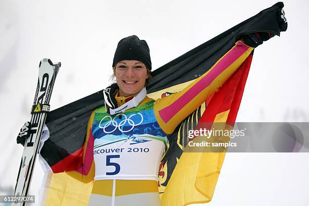 Olympic Champion Maria Riesch GER Slalom der Frauen slalom women 26. 2. 2010 Olympische Winterspiele in Vancouver 2010 Kanada olympic winter games...