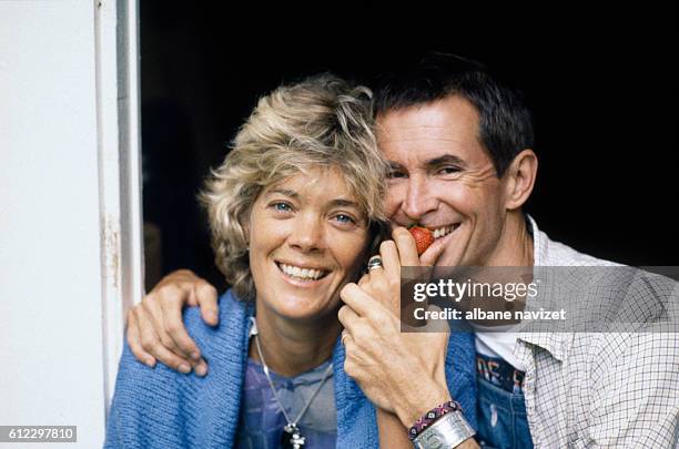 American actor Anthony Perkins and his wife Berry Berenson.