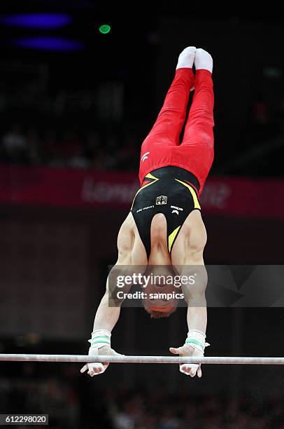 Silber für Fabian Hambüchen Hambuechen am Reck Olympische Sommerspiele 2012 London : Turnen Männer Reck Finale North Greenwich Arena Olympic Summer...