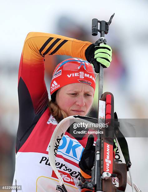 Franziska Hildebrand GER Staffel Rennen 4 x 6 KM Relay women Biathlon Weltcup Hochfilzen Saison 2013 / 2014