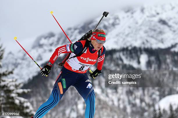 Olga ZAITSEVA RUS Russia Russland Verfolgungsrennen Frauen Damen Biathlon Weltcup Hochfilzen Saison 2013 / 2014