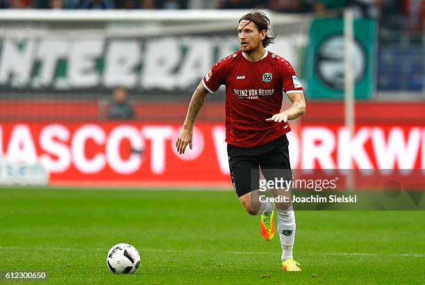 Stefan Strandberg of Hannover during the Second Bundesliga match between Hannover 96 and FC St. Pauli at HDI-Arena on October 1, 2016 in Hanover,...