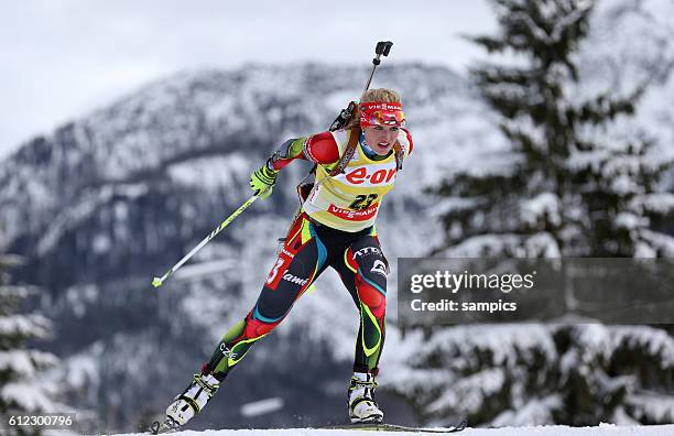 Gabriela Soukalova CZE Verfolgungsrennen Frauen Damen Biathlon Weltcup Hochfilzen Saison 2013 / 2014