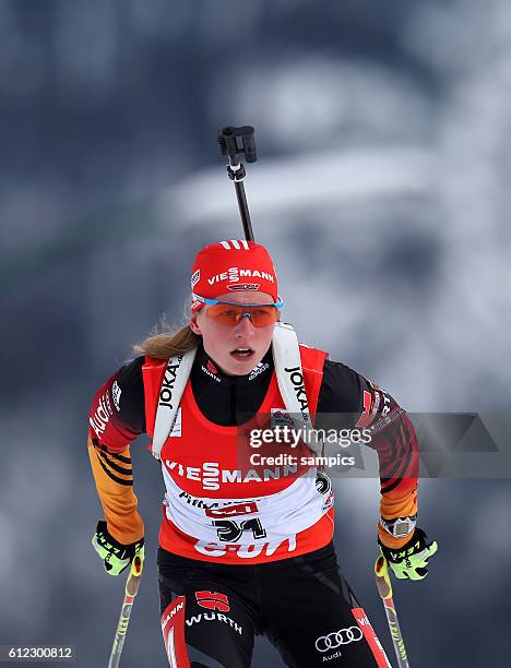 Franziska Hildebrand GER Deutschland Germany Verfolgungsrennen Frauen Damen Biathlon Weltcup Hochfilzen Saison 2013 / 2014