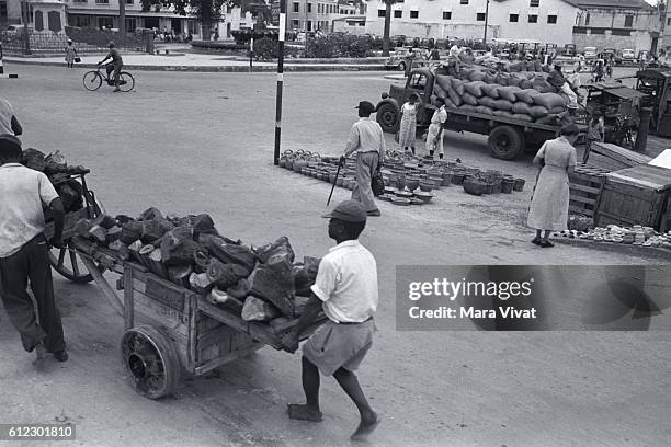 Moving Cart at Open Air Market, Barbados