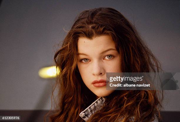 Ukrainian-born American model and actress Milla Jovovich relaxes in her mother's house in Los Angeles.