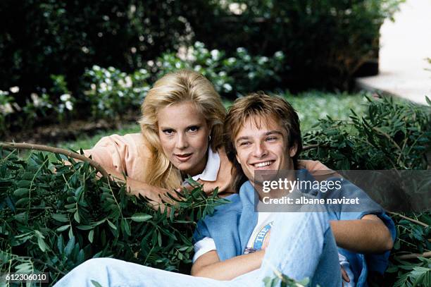 Bulgarian-born French singer Sylvie Vartan and her son David Hallyday in their Los Angeles home.