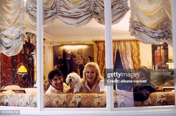 Bulgarian-born French singer Sylvie Vartan and her husband American producer Toni Scotti, and her son David Hallyday in their Los Angeles home.
