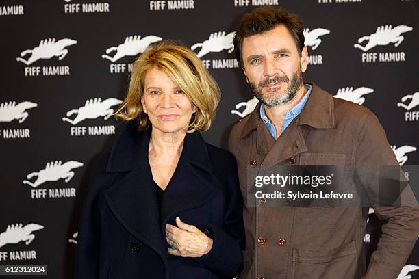 Nicole Garcia and Alex Brendemuhl attend "Mal de pierres" film photocall during 31st Namur International French-Language Film Festival on October 3,...