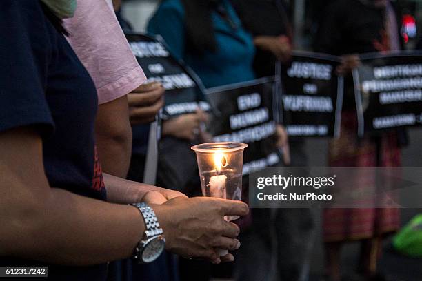 Jaringan Buruh Migran Indonesia dan Kabar Bumi two Non Profit Organization focus on human trafficking held interfaith prayer for the two death victim...