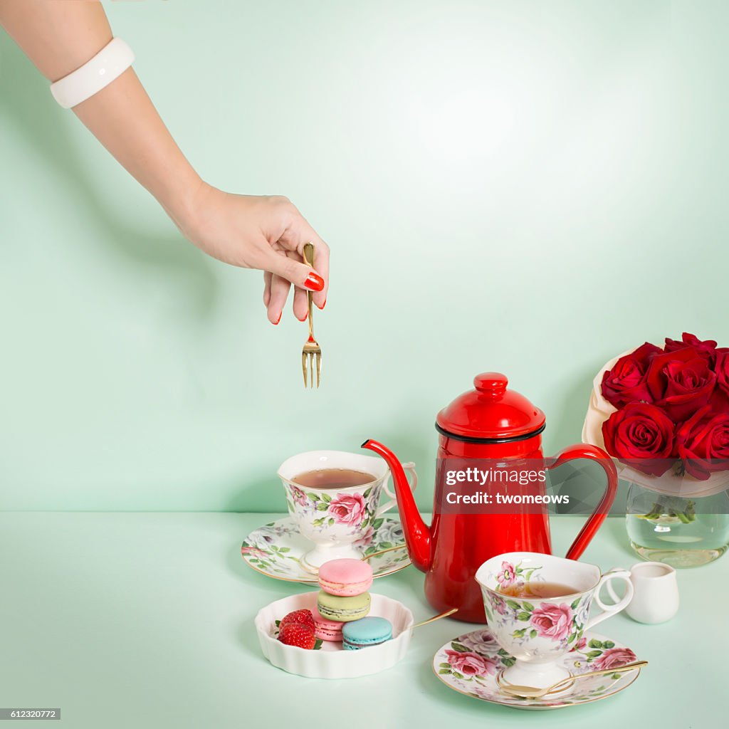 Luxury Afternoon Tea Time Table Top Shot High-Res Stock Photo - Getty ...