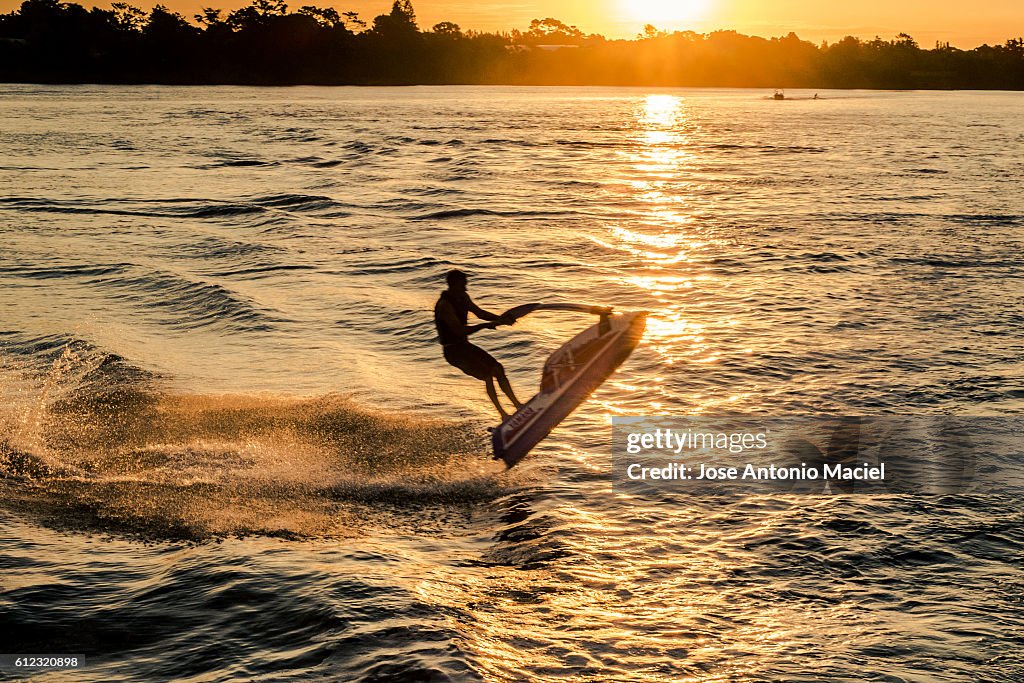 Jet ski in the air