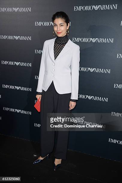 Caroline Issa attends the Emporio Armani show as part of the Paris Fashion Week Womenswear Spring/Summer 2017 on October 3, 2016 in Paris, France.