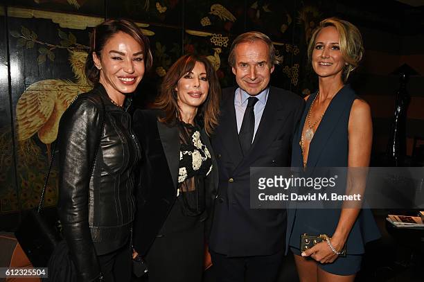 Guest, Lauren Prakke, Simon De Pury and Lady Victoria Hervey attend the launch of "The Auctioneer" by Simon De Pury and "Whitewaller" guest edited by...