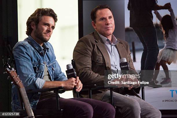 Eicher and Nicholas Sparks attend The Build Series to discuss their 20 Year Collaboration at AOL HQ on October 3, 2016 in New York City.