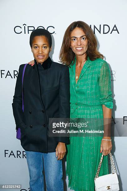 Tamu Mcpherson and Viviana Volpicella attend a dinner to launch the luxury British eyewear brand SS17 campaign during Paris Fashion Week at Alcazar...