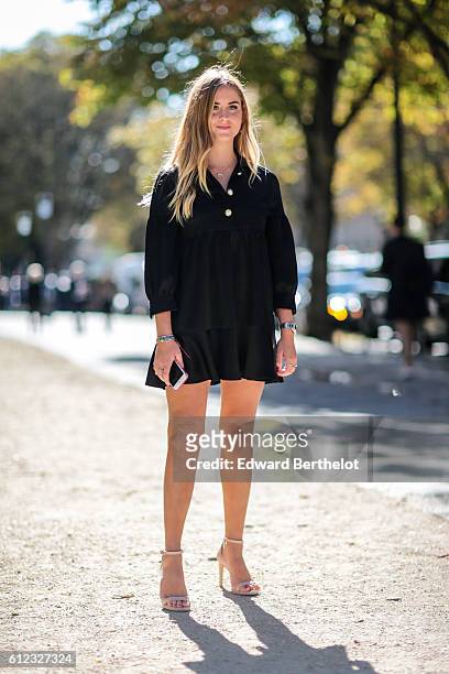 Valentina Ferragni is seen outside of the Giambattista Valli show during Paris Fashion Week Spring Summer 2017, at Grand Palais, on October 3, 2016...