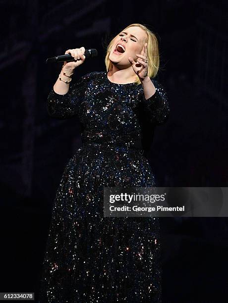 Adele performs for the Adele Live 2016 - North American Tour at Air Canada Centre on October 3, 2016 in Toronto, Canada.