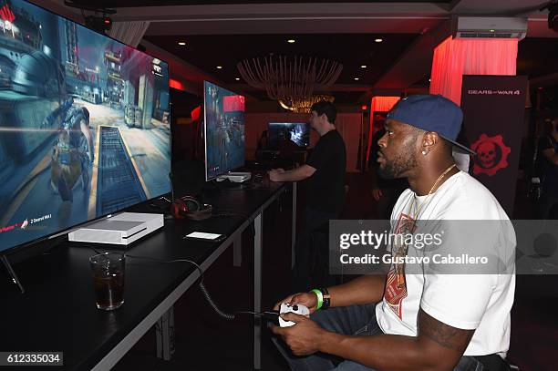 Miami Dolphins player Jason Jones attends the Xbox & Gears Of War 4 Miami Launch Event at Briza On The Bay on October 3, 2016 in Miami, Florida.