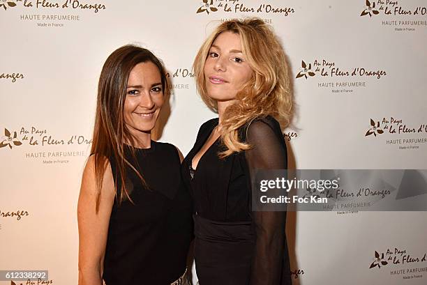 Emmanuelle Boidron and Lola Marois attend Maison Au Pays De La Fleur d'Oranger Perfume Launch Cocktail at Hotel Lancaster on October 3, 2016 in...