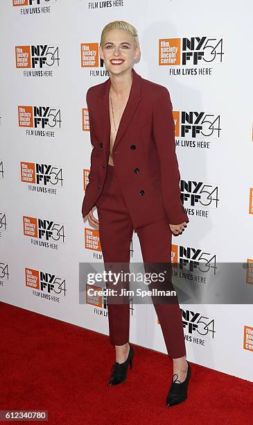 Actress Kristen Stewart attends the 54th New York Film Festival "Certain Women" premiere at Alice Tully Hall, Lincoln Center on October 3, 2016 in...