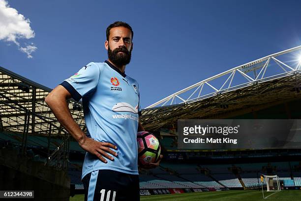 Sydney FC captain Alex Brosque poses during the 2016/17 A-League Season Launch at ANZ Stadium on October 4, 2016 in Sydney, Australia.