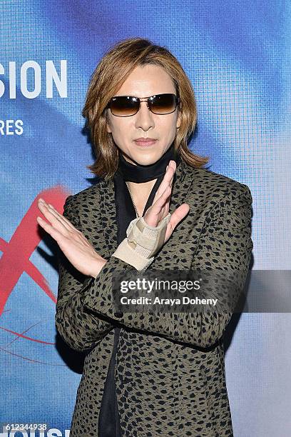 Yoshiki attends the Premiere of Drafthouse Films' 'We Are X' at TCL Chinese Theatre on October 3, 2016 in Hollywood, California.
