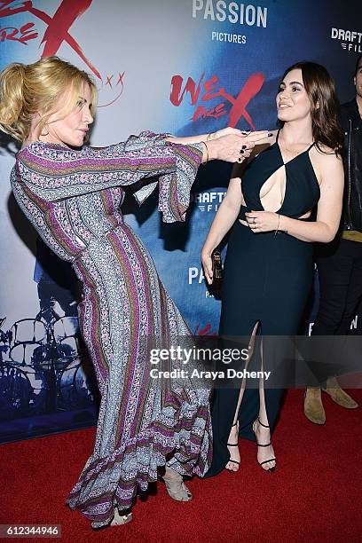 Shannon Tweed and Sophie Simmons attend the Premiere of Drafthouse Films' 'We Are X' at TCL Chinese Theatre on October 3, 2016 in Hollywood,...