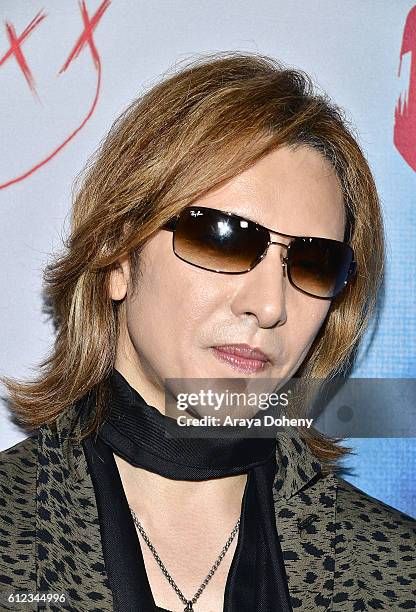 Yoshiki attends the Premiere of Drafthouse Films' 'We Are X' at TCL Chinese Theatre on October 3, 2016 in Hollywood, California.