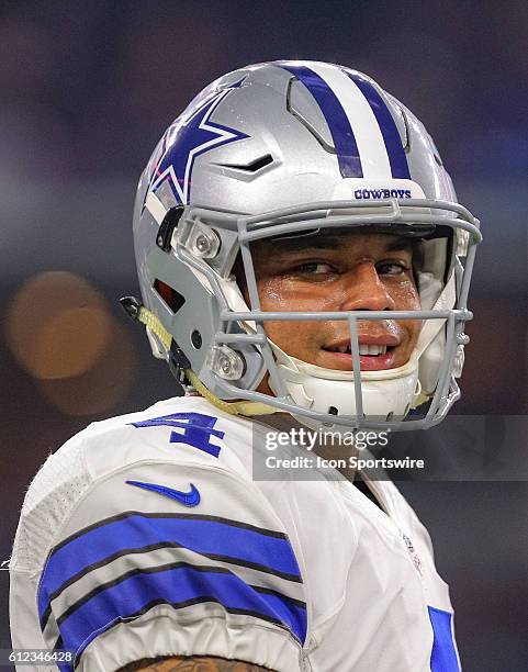 Dallas Cowboys Quarterback Dak Prescott [20763] during the NFL game between the Dallas Cowboys and the Chicago Bears at AT&T Stadium in Arlington, TX.