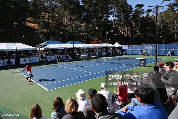 Darian King defeats Michael Mmoh 7-6 , 6-2, in the finals of the 2016 Tiburon Challenger on October 2, 2016 in Tiburon, California.