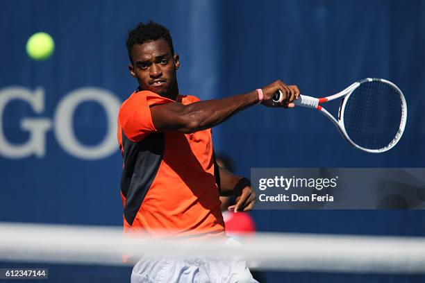 Darian King defeats Michael Mmoh 7-6 , 6-2, in the finals of the 2016 Tiburon Challenger on October 2, 2016 in Tiburon, California.