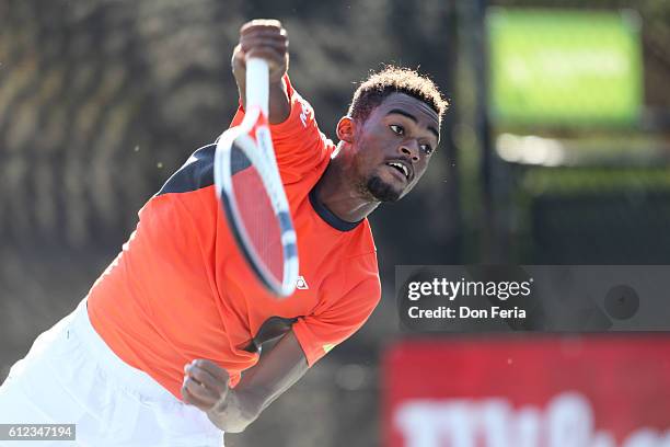 Darian King defeats Michael Mmoh 7-6 , 6-2, in the finals of the 2016 Tiburon Challenger on October 2, 2016 in Tiburon, California.