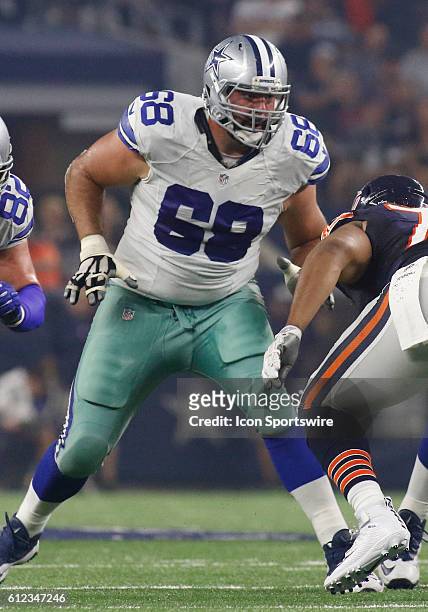 Dallas Cowboys Offensive Tackle Doug Free [9621] during a NFL game between the Chicago Bears and the Dallas Cowboys at AT&T Stadium in Arlington, TX....