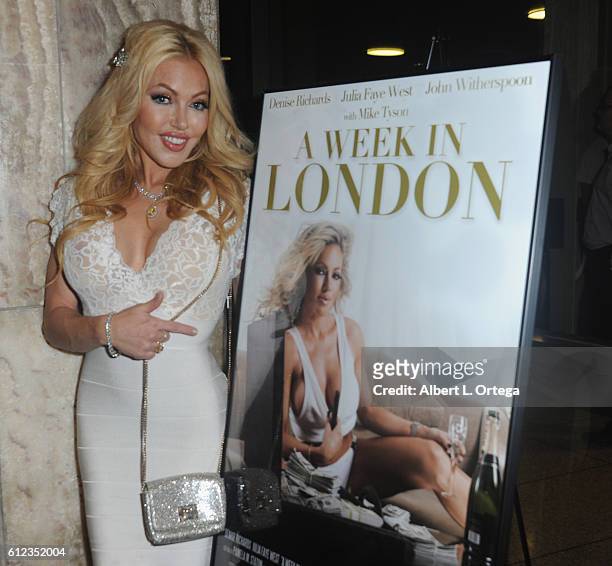 Actress Julia Faye West arrives for the Premiere Of Tanner Gordon Productions' "A Week In London" held at ArcLight Cinemas Cinerama Dome on October...