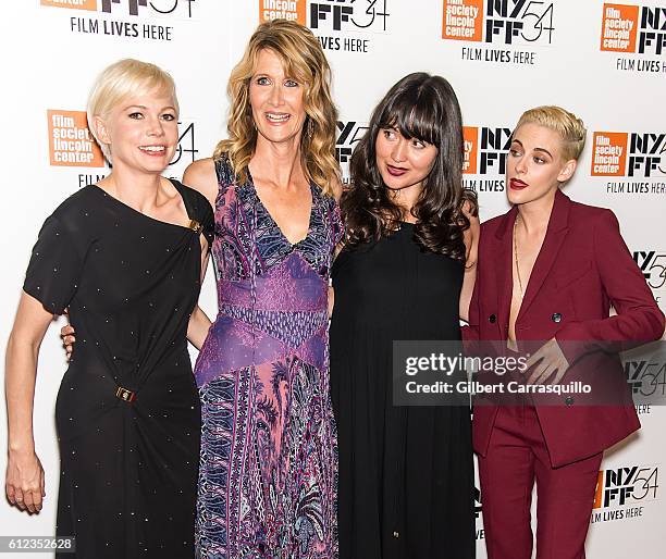 Actors Michelle Williams, Laura Dern, Lily Gladstone and Kristen Stewart attend the 'Certain Women' premiere during the 54th New York Film Festival...