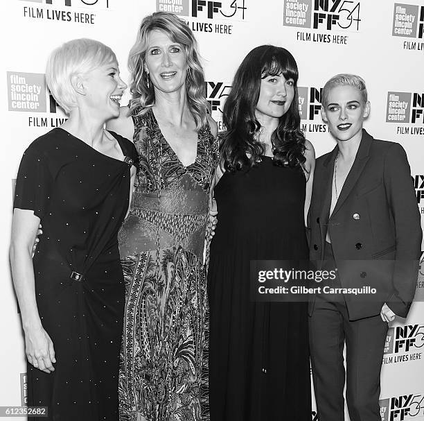 Actors Michelle Williams, Laura Dern, Lily Gladstone and Kristen Stewart attend the 'Certain Women' premiere during the 54th New York Film Festival...