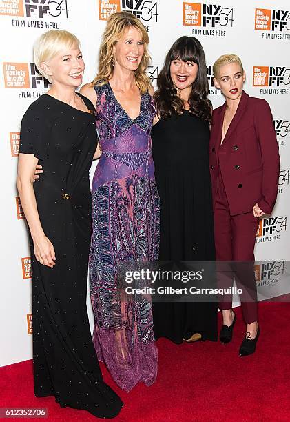 Actors Michelle Williams, Laura Dern, Lily Gladstone and Kristen Stewart attend the 'Certain Women' premiere during the 54th New York Film Festival...