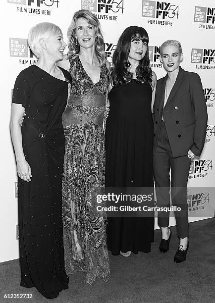 Actors Michelle Williams, Laura Dern, Lily Gladstone and Kristen Stewart attend the 'Certain Women' premiere during the 54th New York Film Festival...