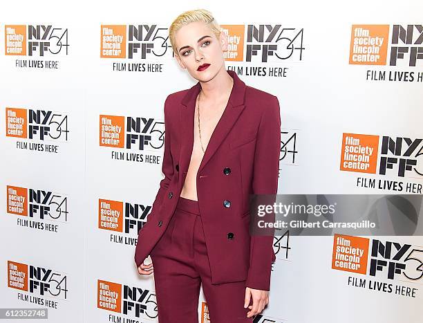 Actress Kristen Stewart attends the 'Certain Women' premiere during the 54th New York Film Festival at Alice Tully Hall, Lincoln Center on October 3,...