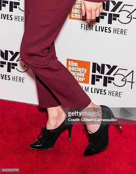 Actress Kristen Stewart, shoe detail, attends the 'Certain Women' premiere during the 54th New York Film Festival at Alice Tully Hall, Lincoln Center...